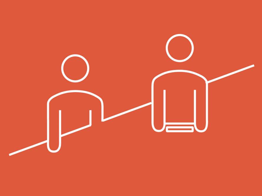 Illustration of two people in a face-to-face counselling session