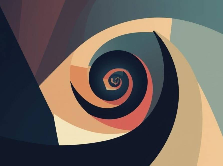 Upward spiral symbolising growth through recognising old behavioural patterns