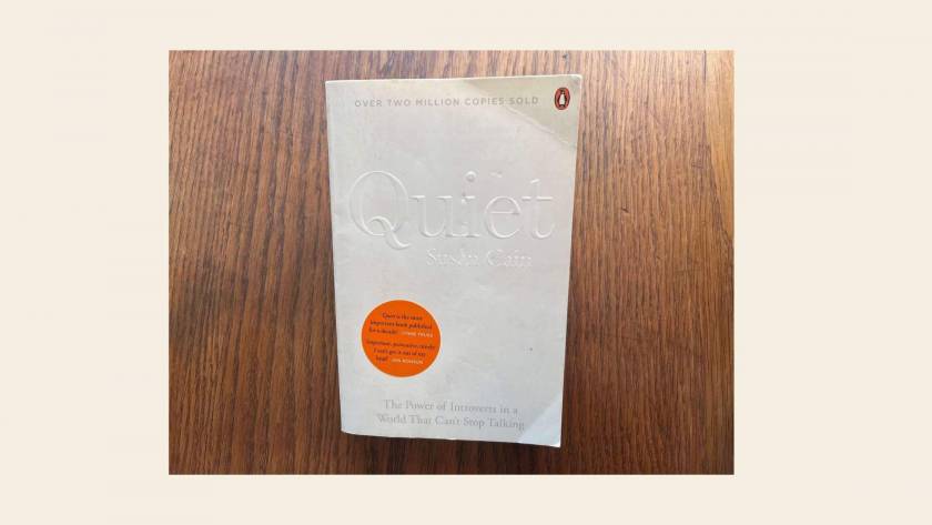 Copy of Quiet by Susan Cain on a wooden desk — a book recommendation from Karen Toms, therapist and counsellor