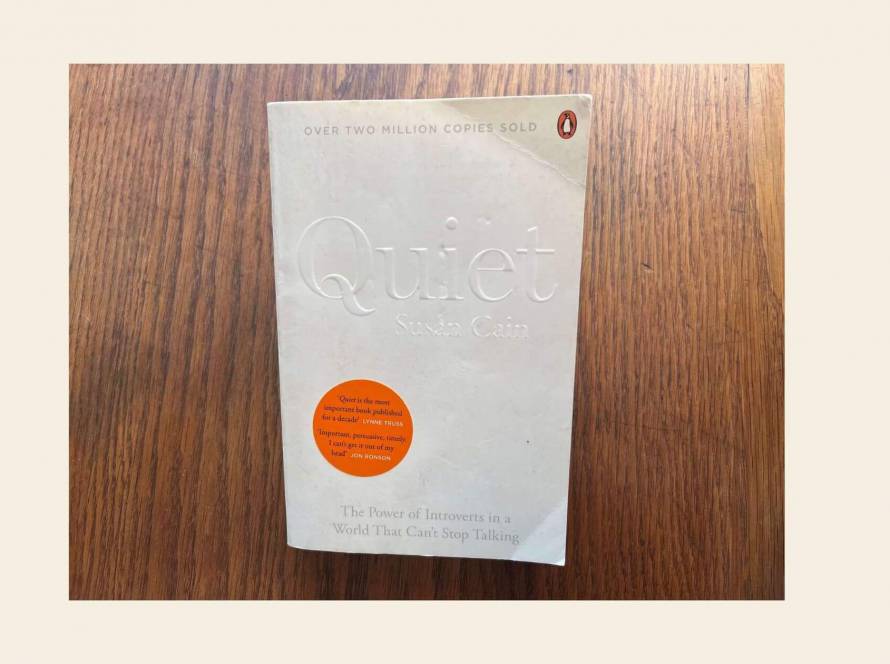 Copy of Quiet by Susan Cain on a wooden desk — a book recommendation from Karen Toms, therapist and counsellor